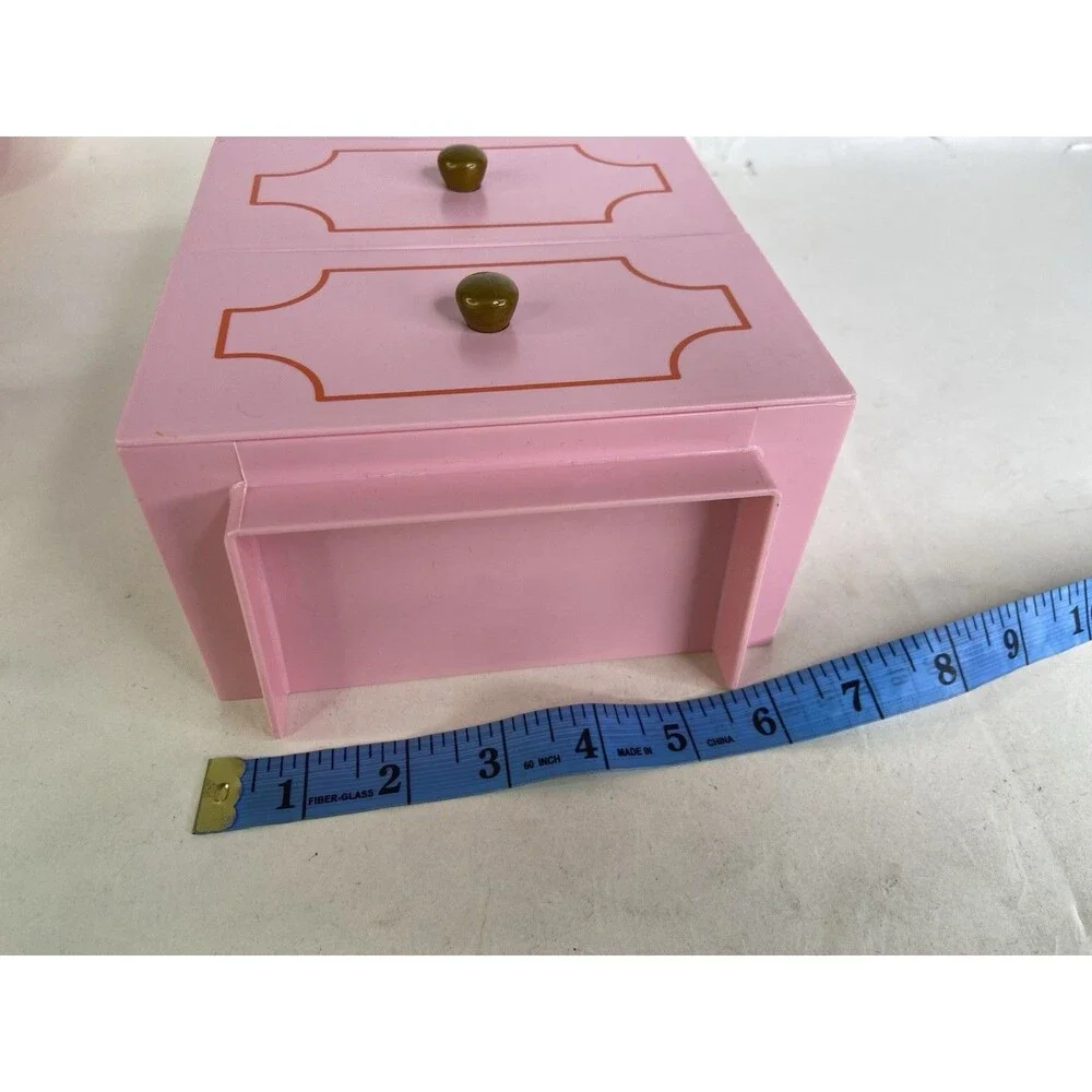 American Girl Julie's Groovy Bathroom Pink Doll Vanity with Sink and 2 Drawers